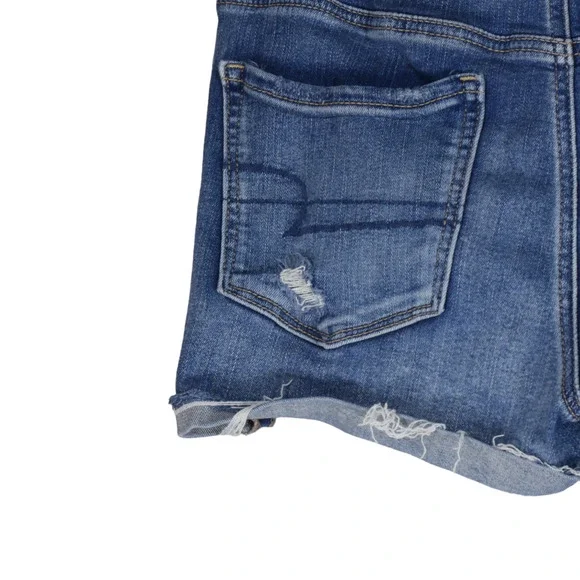 American Eagle Denim Shorts Women Blue High Rise Cutoff Raw Hem Distressed 26x4 - Picture 7 of 10